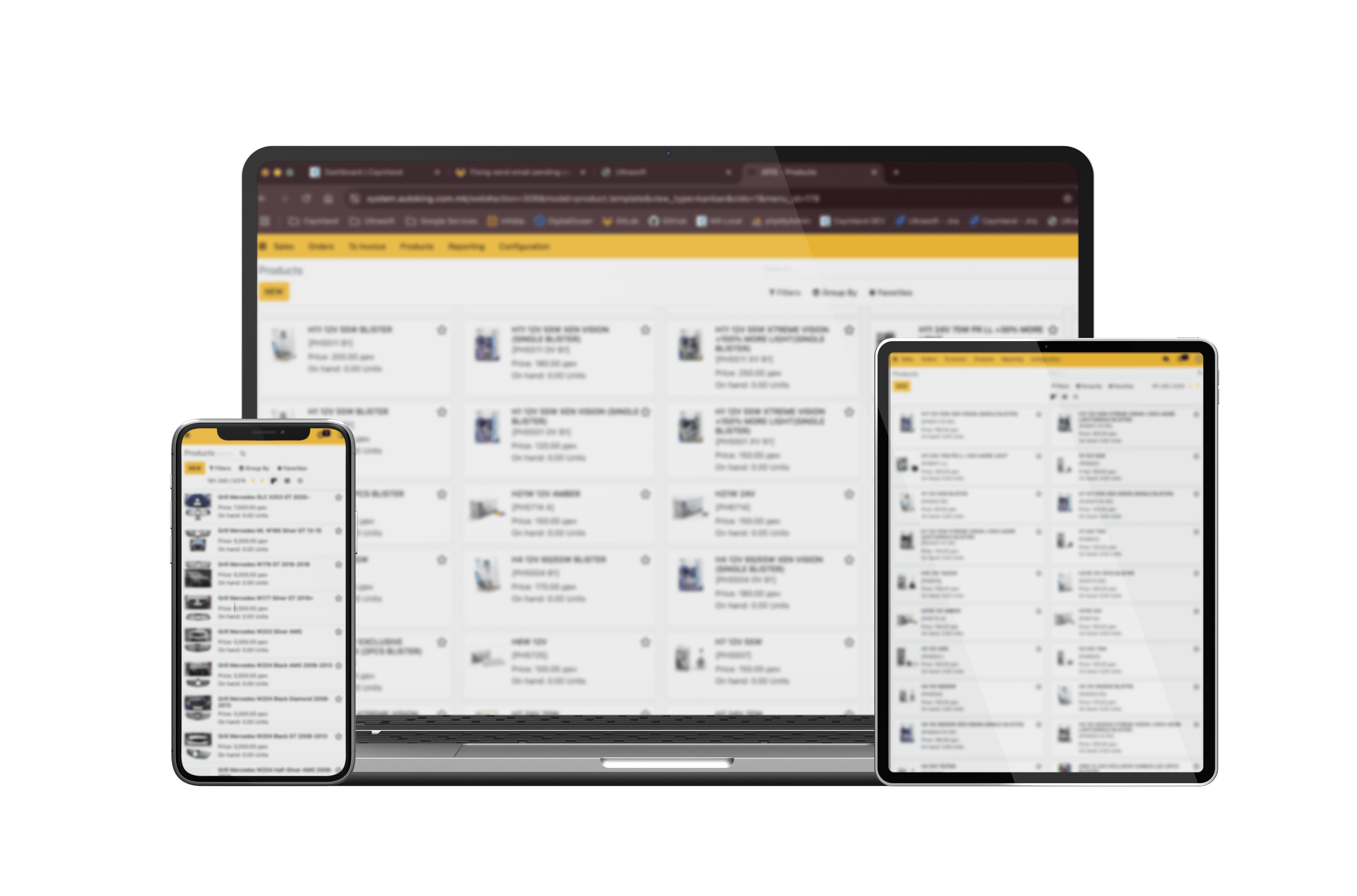 APIS Suite ERP shown on laptop, tablet, and phone